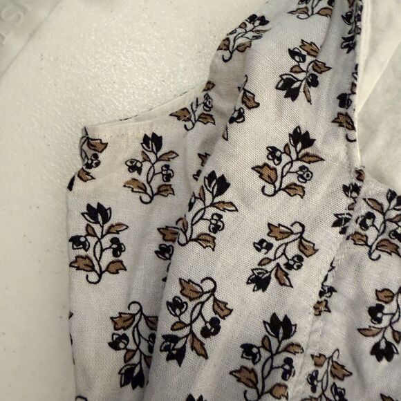 Ann Taylor Tank Top Women's 8 Floral Button Up Tie Sleeveless Lined Shirt - Picture 11 of 12